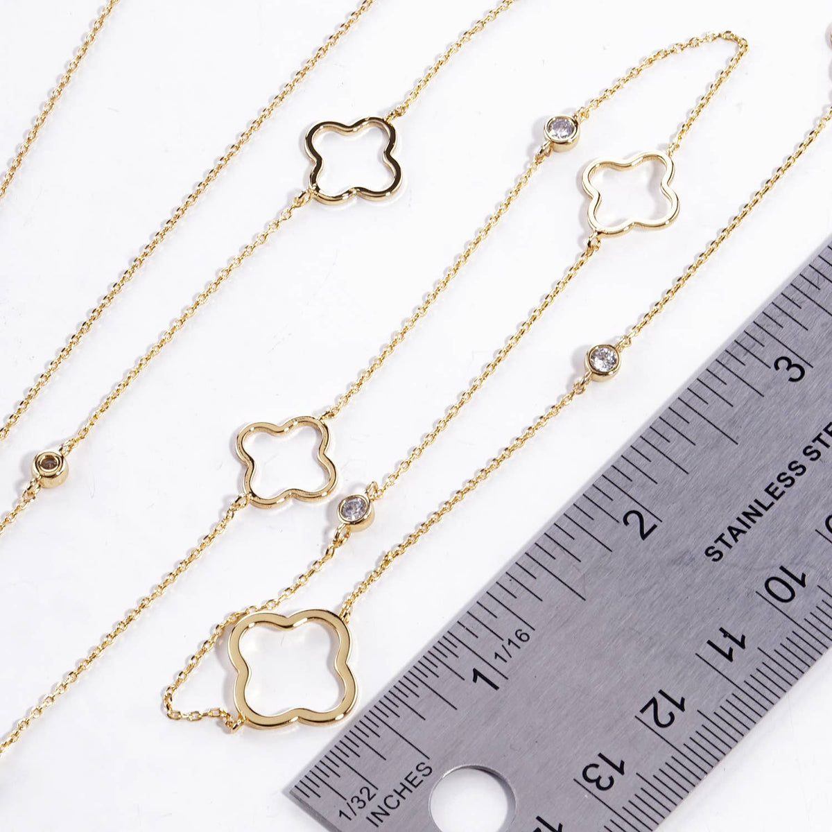 Demi Clover Double-Layer Chain Necklace