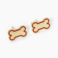 GAME DAY MASCOT 9MM ENAMEL DOG BONE TREAT STUD EARRINGS