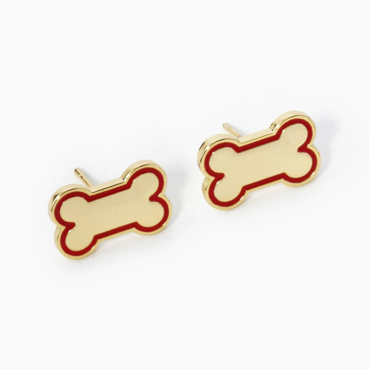 GAME DAY MASCOT 9MM ENAMEL DOG BONE TREAT STUD EARRINGS