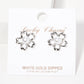 Gold Freshwater Pearl Floral Stud Earrings