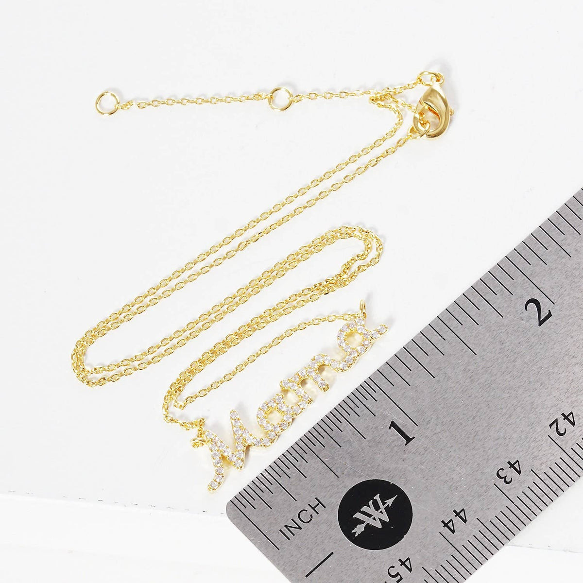 Gold Plated Mini Mama Script Necklace