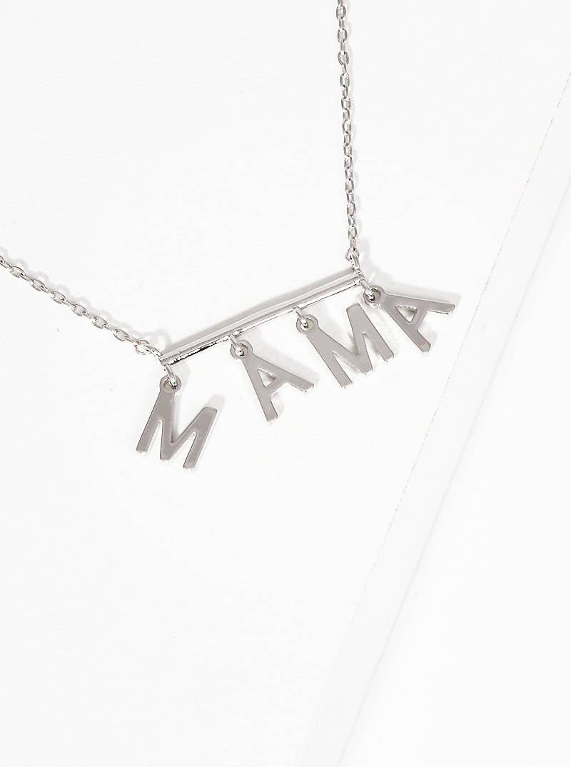 Gold Plated Bar Dangling Mama Necklace