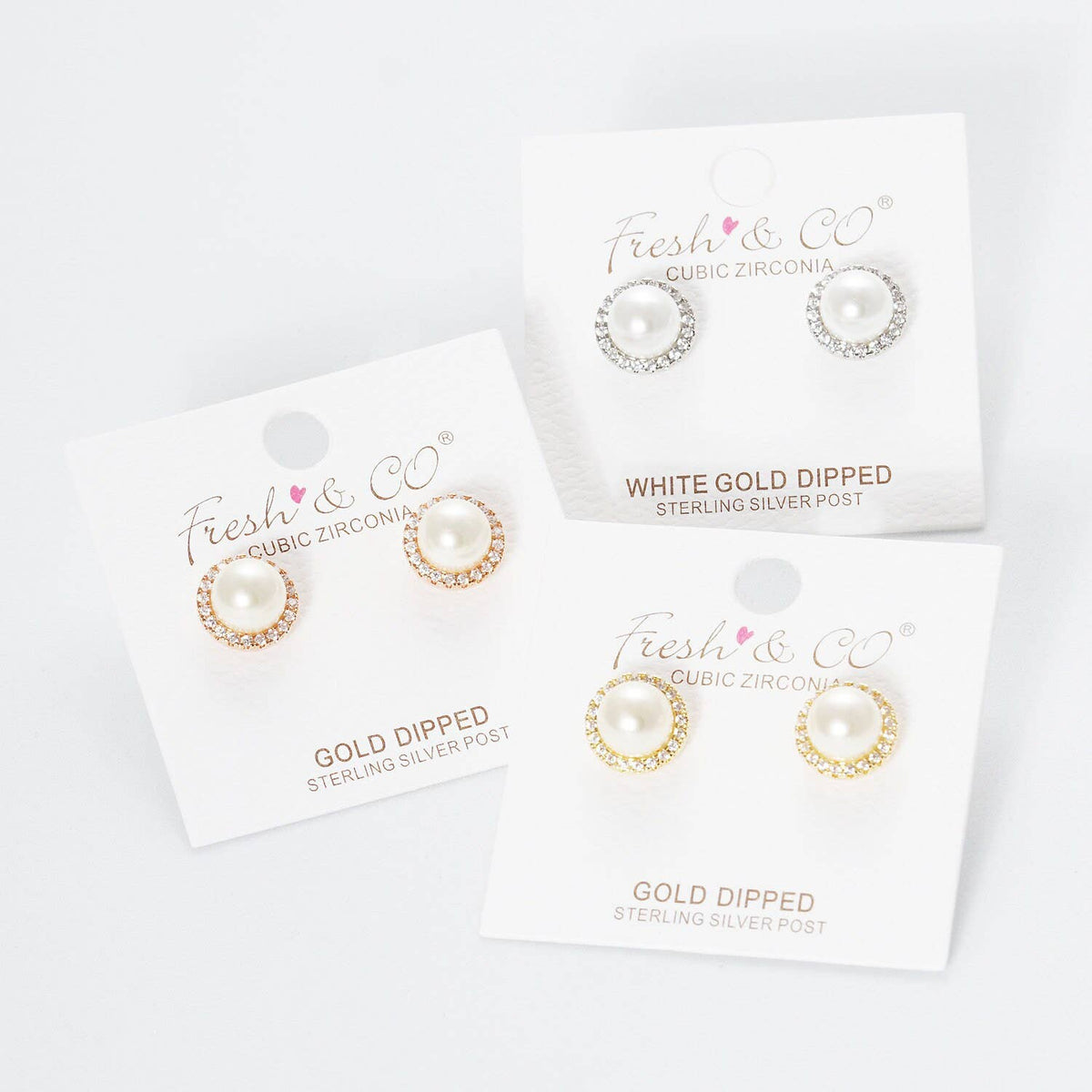 Gold Freshwater Halo Pearl Stud Earrings