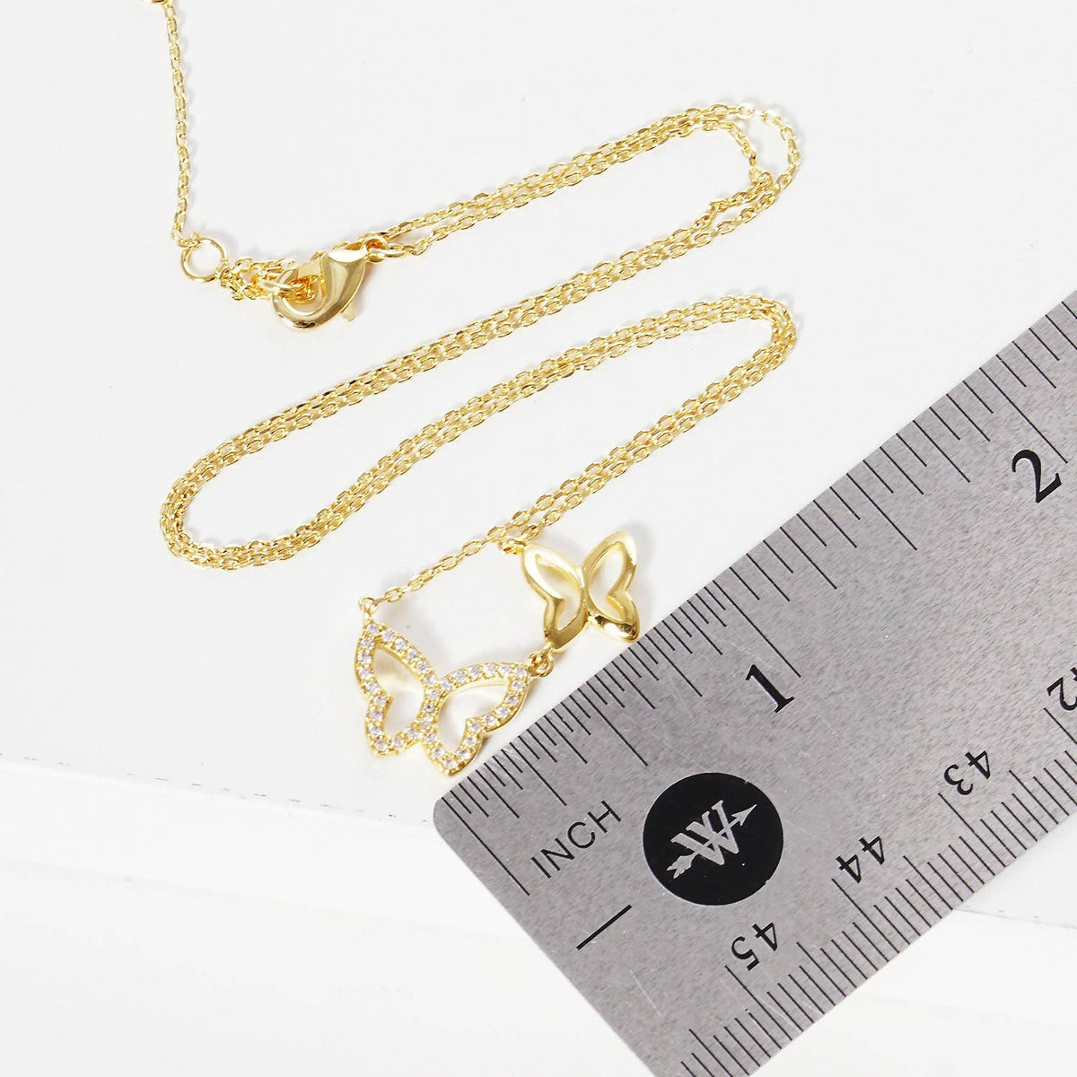 Gold Plated Couple Butterfly Necklace