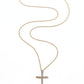 Long Crystal Cross Pendant Necklace – Full-Pavé Cross