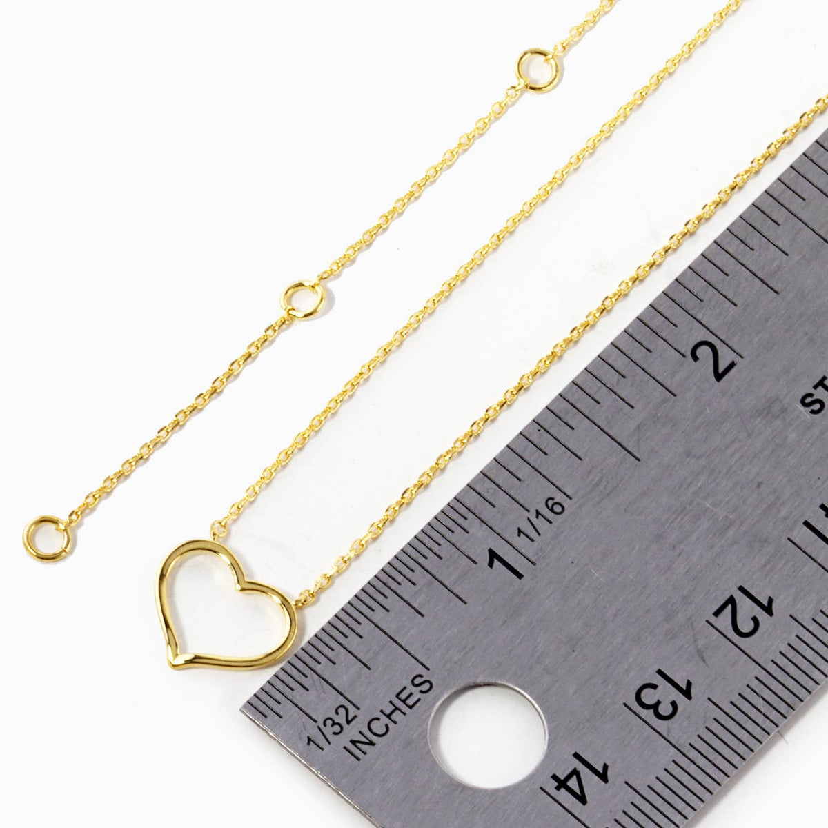 Minimalist Open Heart Pendant Necklace