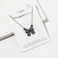 Enamel Crystal Bow Pendant Necklace – Pavé Bow on Chain