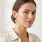 Elegant Pearl & Pavé Bar Bridesmaid Stud Earrings