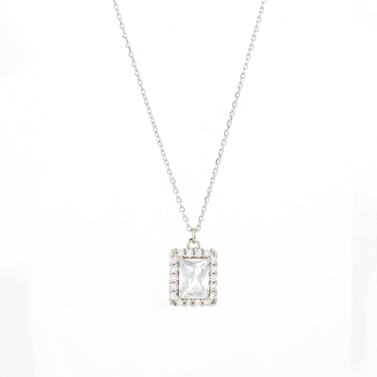 Gold Plated Emerald-Cut Cubic Necklace