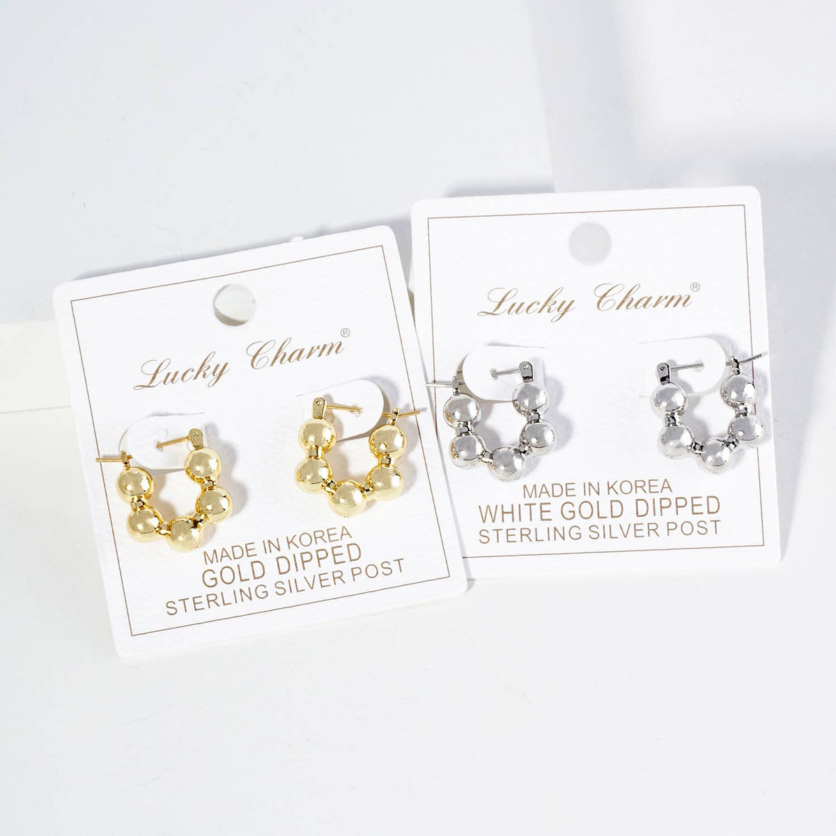 18K Gold Dipped 18mm Brass Ball Hoop Earrings
