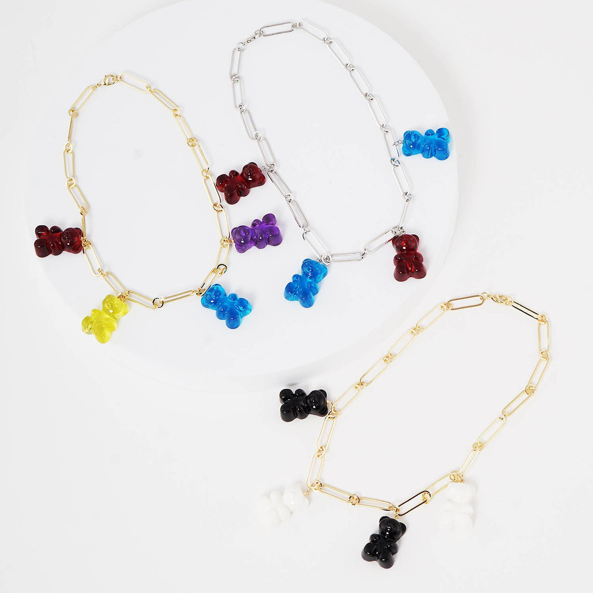 Multicolor Beaded Gummy Bear Necklace
