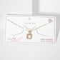 Square Door-Knocker Pendant 18K-Gold-Dipped Brass Necklace