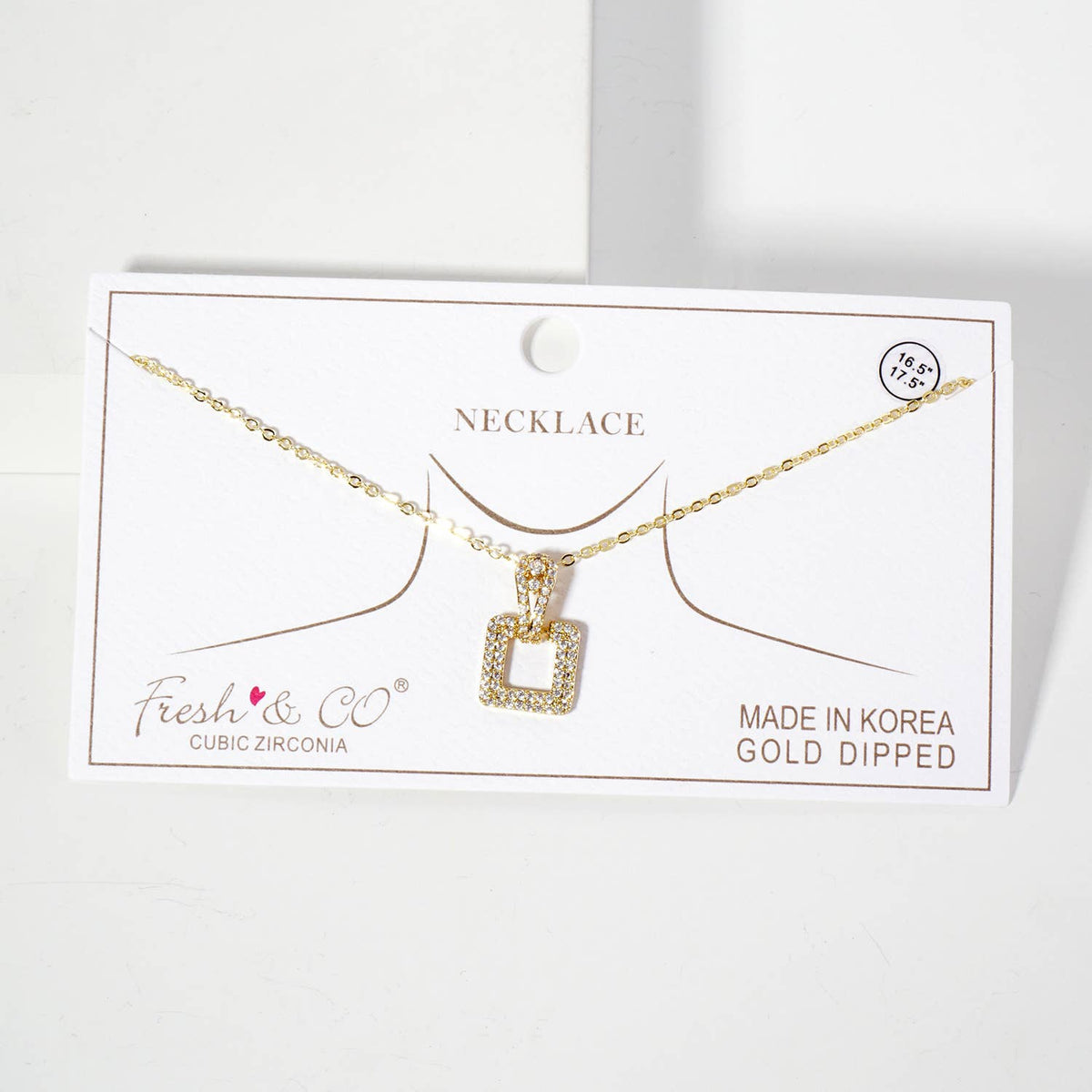 Square Door-Knocker Pendant 18K-Gold-Dipped Brass Necklace