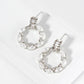 18K Gold Dipped CZ Pearl Beaded Circle Drop Post Earrings