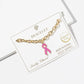 Pink Ribbon Breast Cancer Awareness Chain Bracelet
