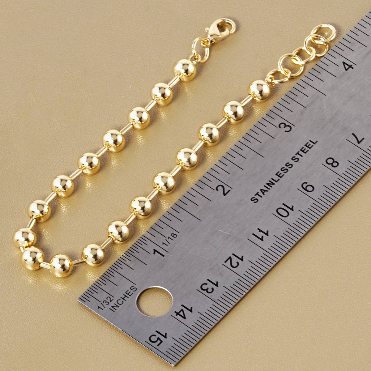 Minimalist Polished Bead Chain Bracelet.