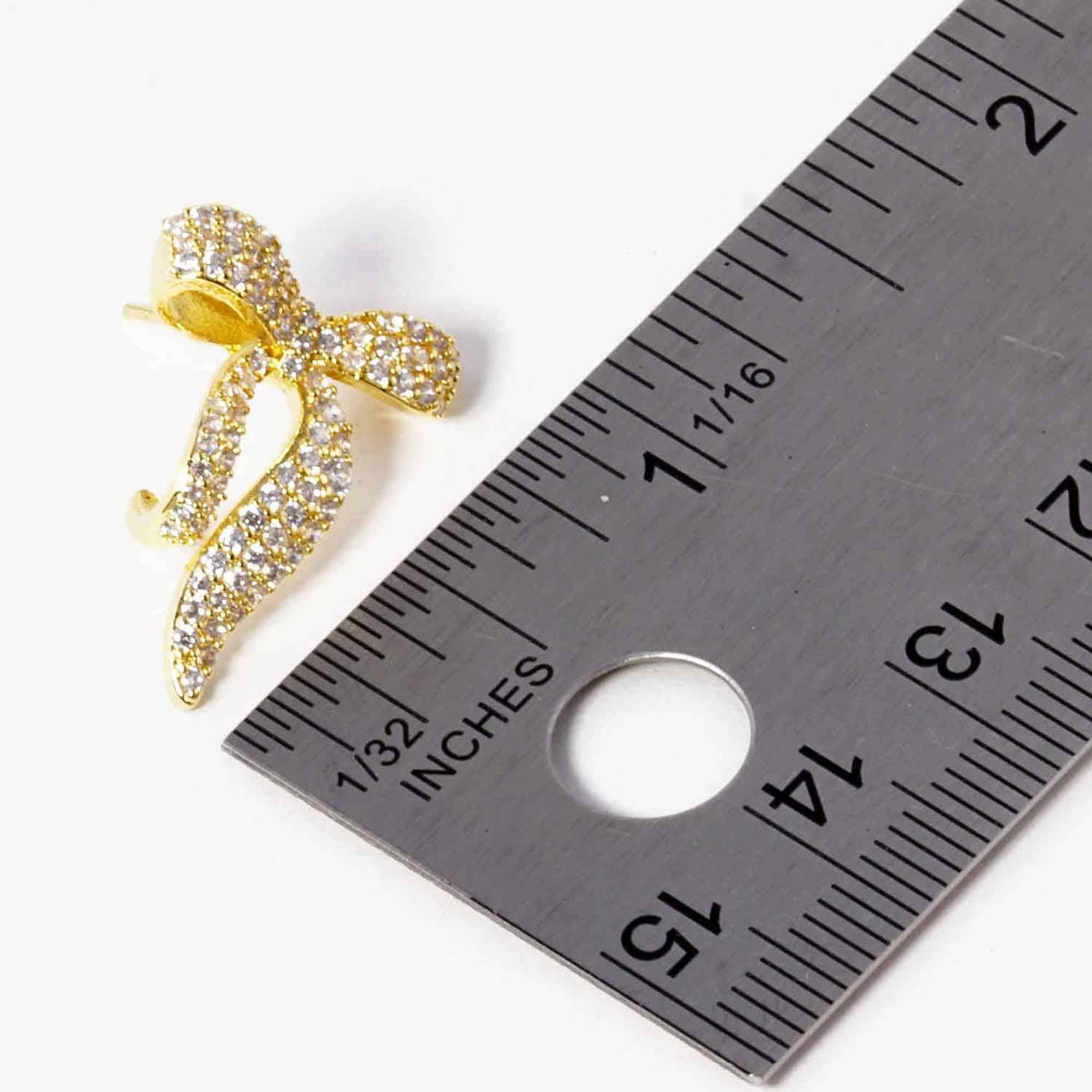 Dainty Pave Bow Stud Earrings