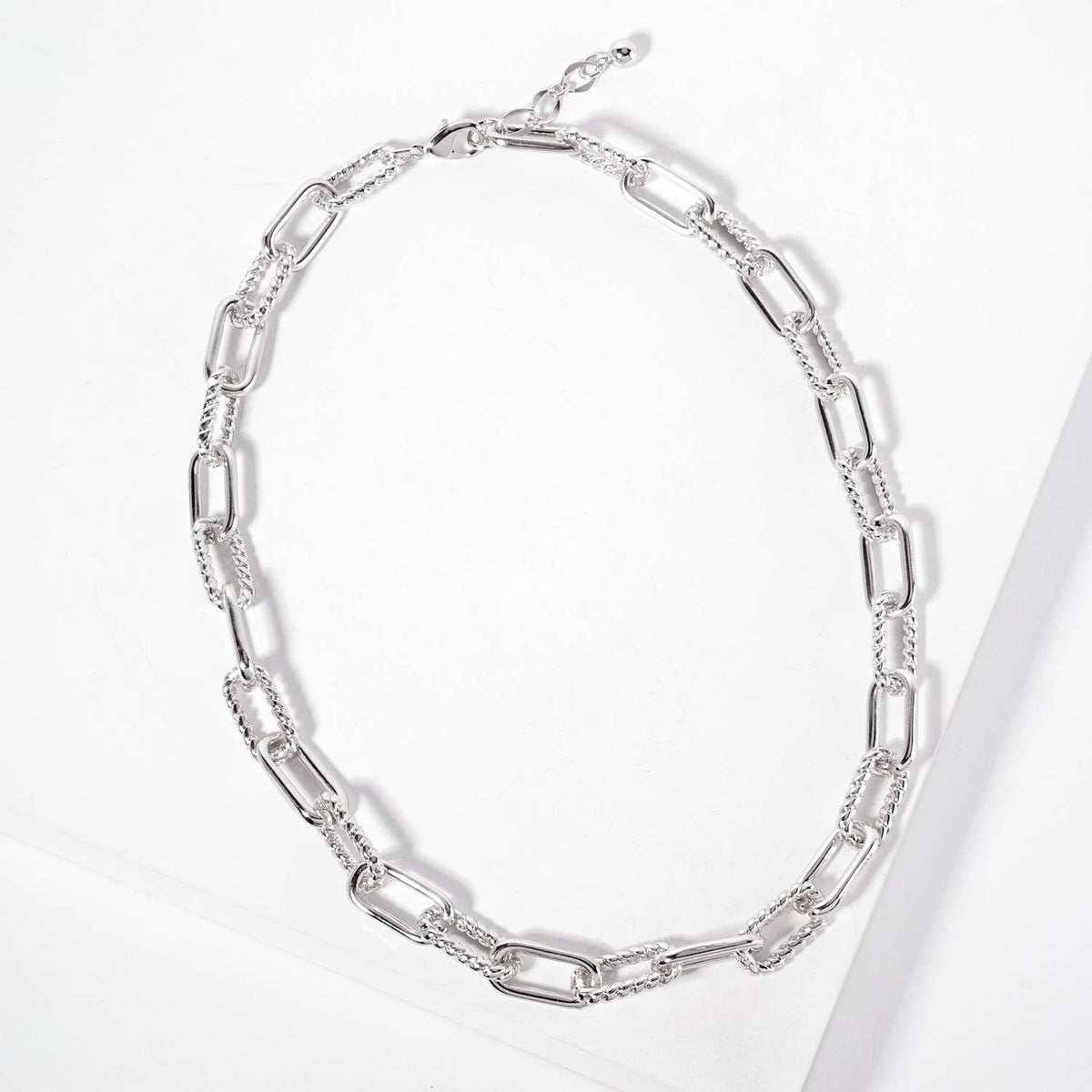18K-Gold-Dipped Textured 19mm Chain Necklace