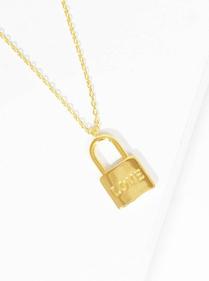 Gold Plated Love Lock Necklace
