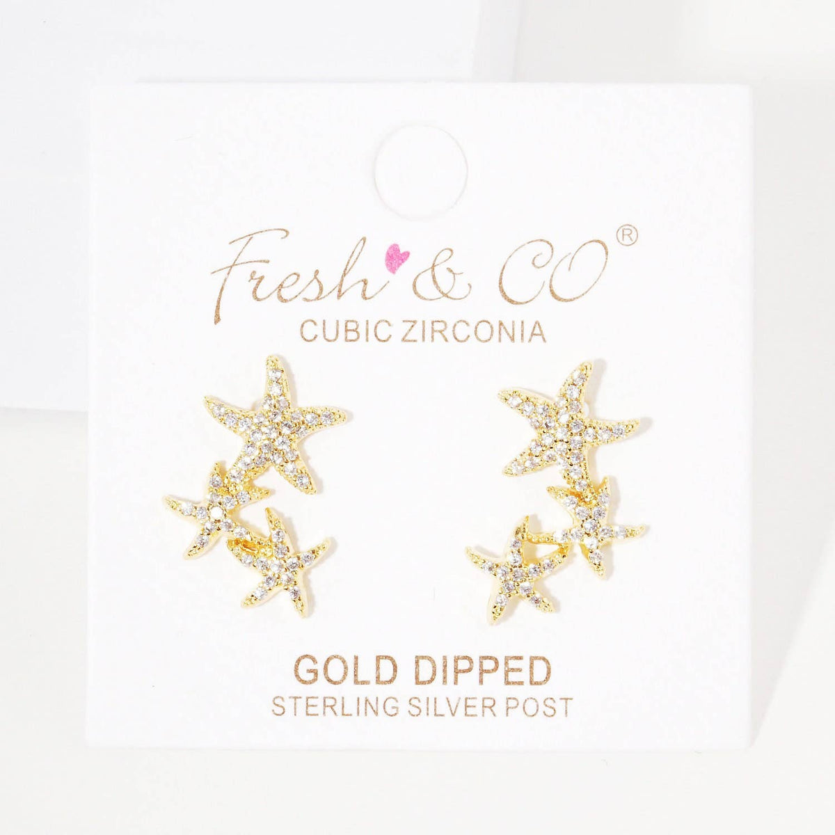 Gold Starfish Ear Climber Earrings