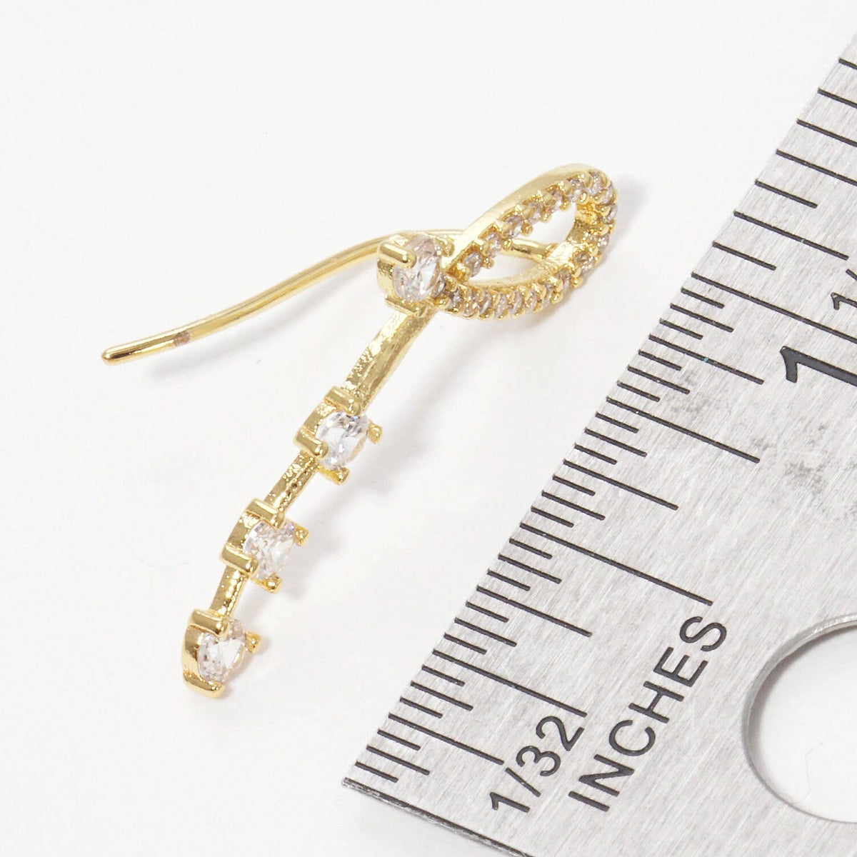 Gold Plated Ear Wire Ear Crawler Earrings