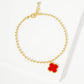 Minimalist Beaded Clover Charm Bracelet