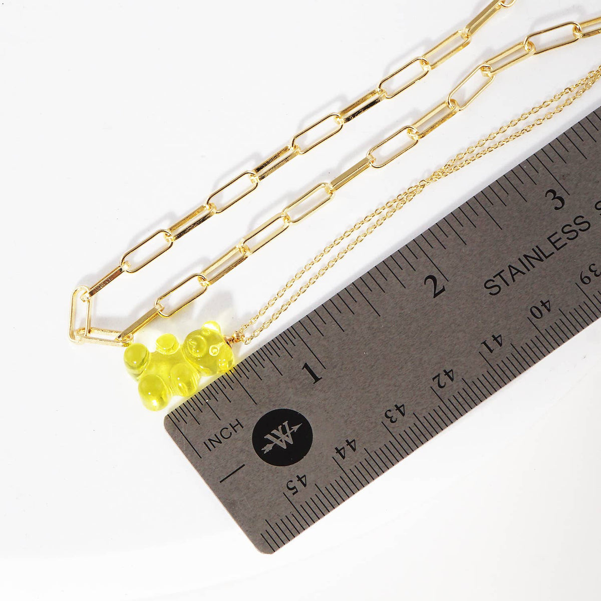 Multicolor Beaded Gummy Bear 2 Layered Necklace