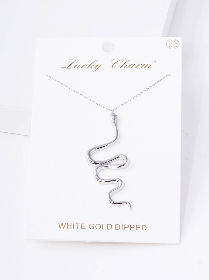 Gold Plated Dangling Snake Necklace