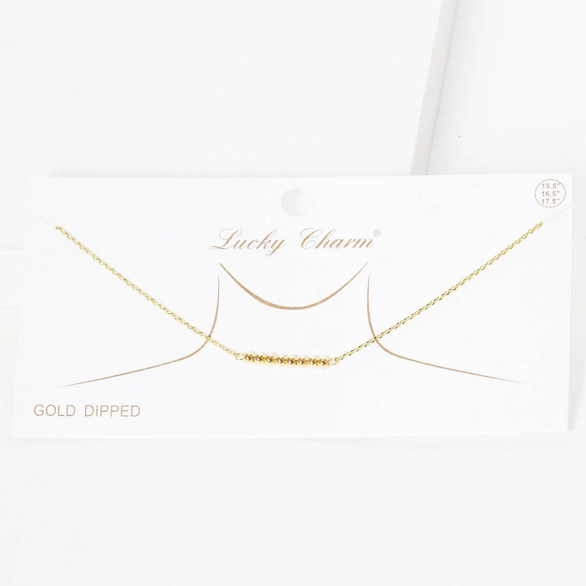 Gold Plated Beaded Bar Necklace