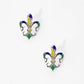 Gold Plated Mardi Gras Themed Post Earrings