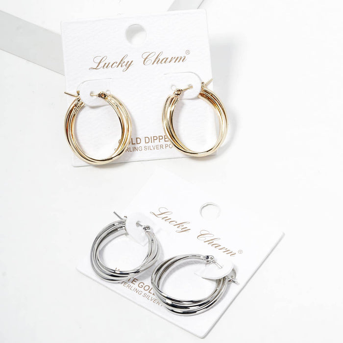 Multi-Strand Hoop Earrings