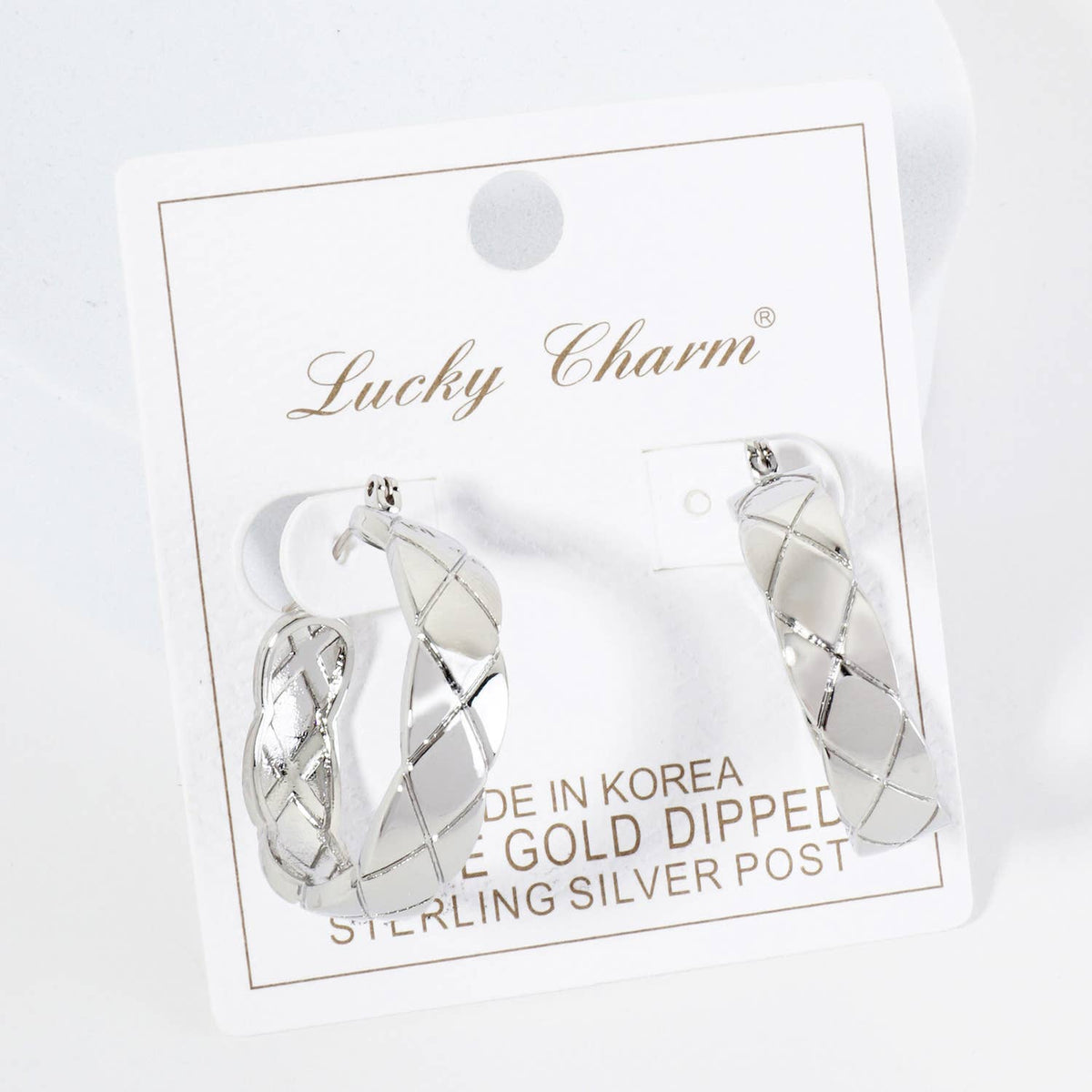 18K Gold Dipped Textured 25mm Latchback Hoop Earrings