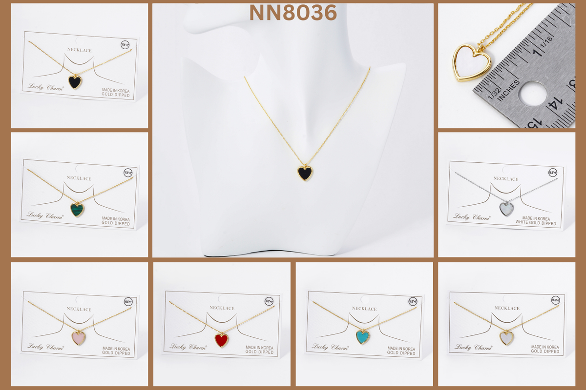 Dainty Gold-Dipped Heart Charm Necklace