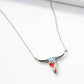 Patriotic Enamel Longhorn Skull Pendant Necklace