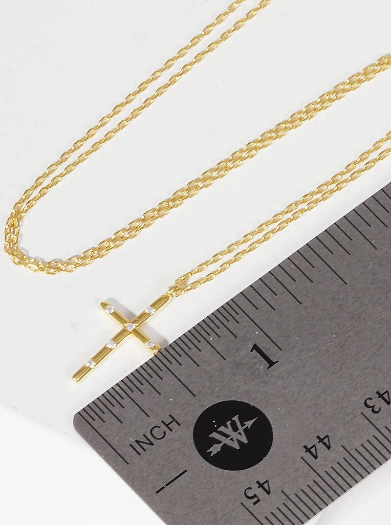 Gold Christianity Cross Necklace