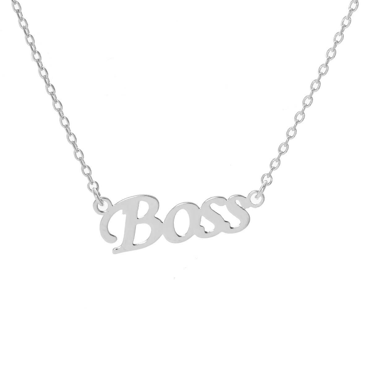 Gold Plated Letter BOSS Necklace