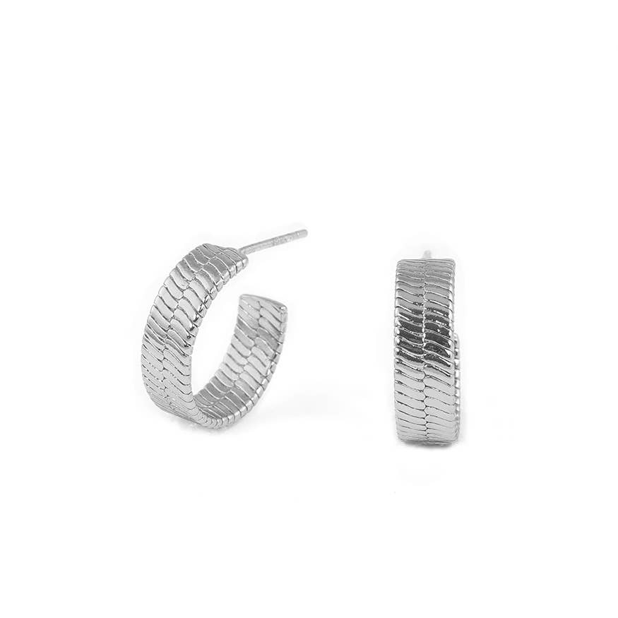 Gold Plated Francois Ridged Hoop Earrings