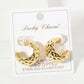 Polished Brass Sculpted Rhombus Open Hoop Earrings