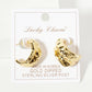 Polished Brass Textured Organic Hoop Earrings