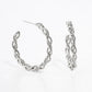 Twisted Textures Sterling Silver Post Hoop Earrings