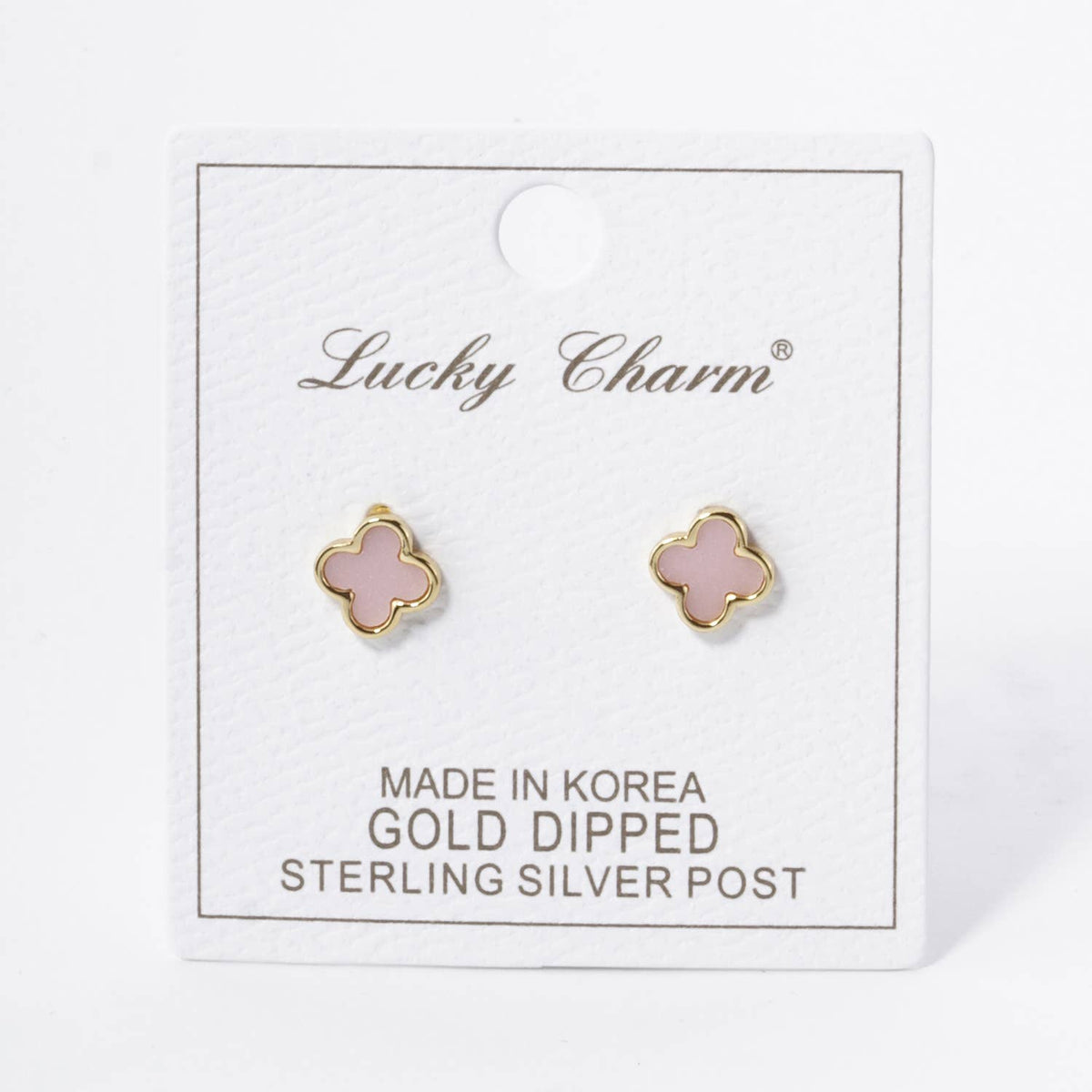 18K GOLD DIPPED 9MM QUATREFOIL STUD EARRINGS
