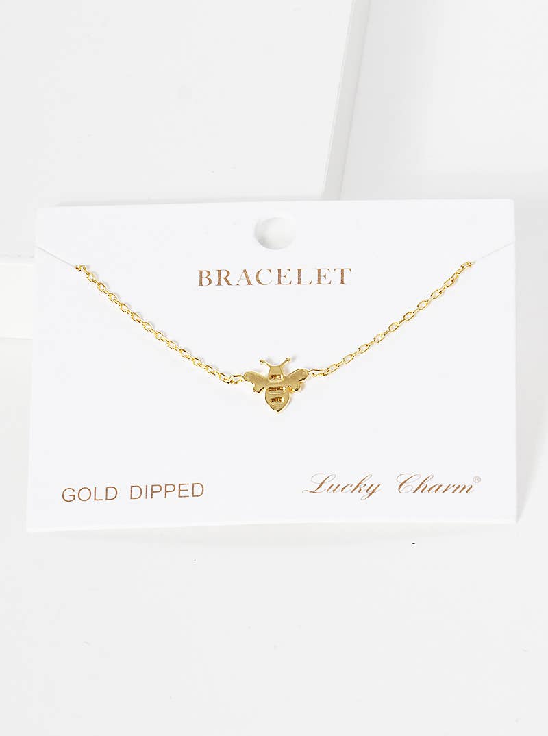 Minimalist Bee Charm Bracelet