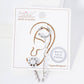 Pave-Set CZ Pearl Flower Stud and Ear Cuff Drape Earring Set