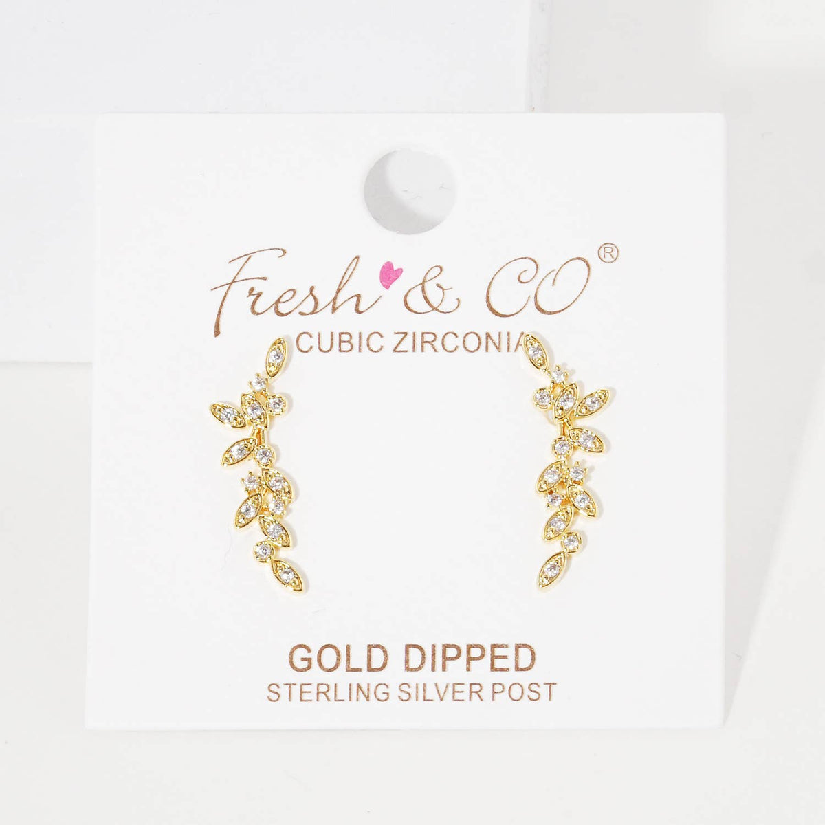 Cubic Zirconia Leaf Vine Ear Crawlers