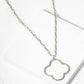 18K Gold Dipped CZ Pave Quatrefoil Pendant Necklace