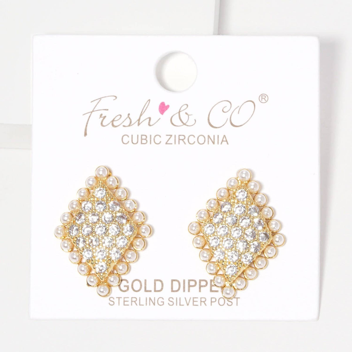 Freshwater Pearl Outline Stud Earrings
