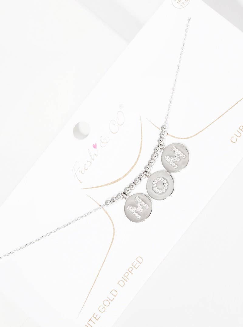 Gold Plated Mama Letter Disc Necklace