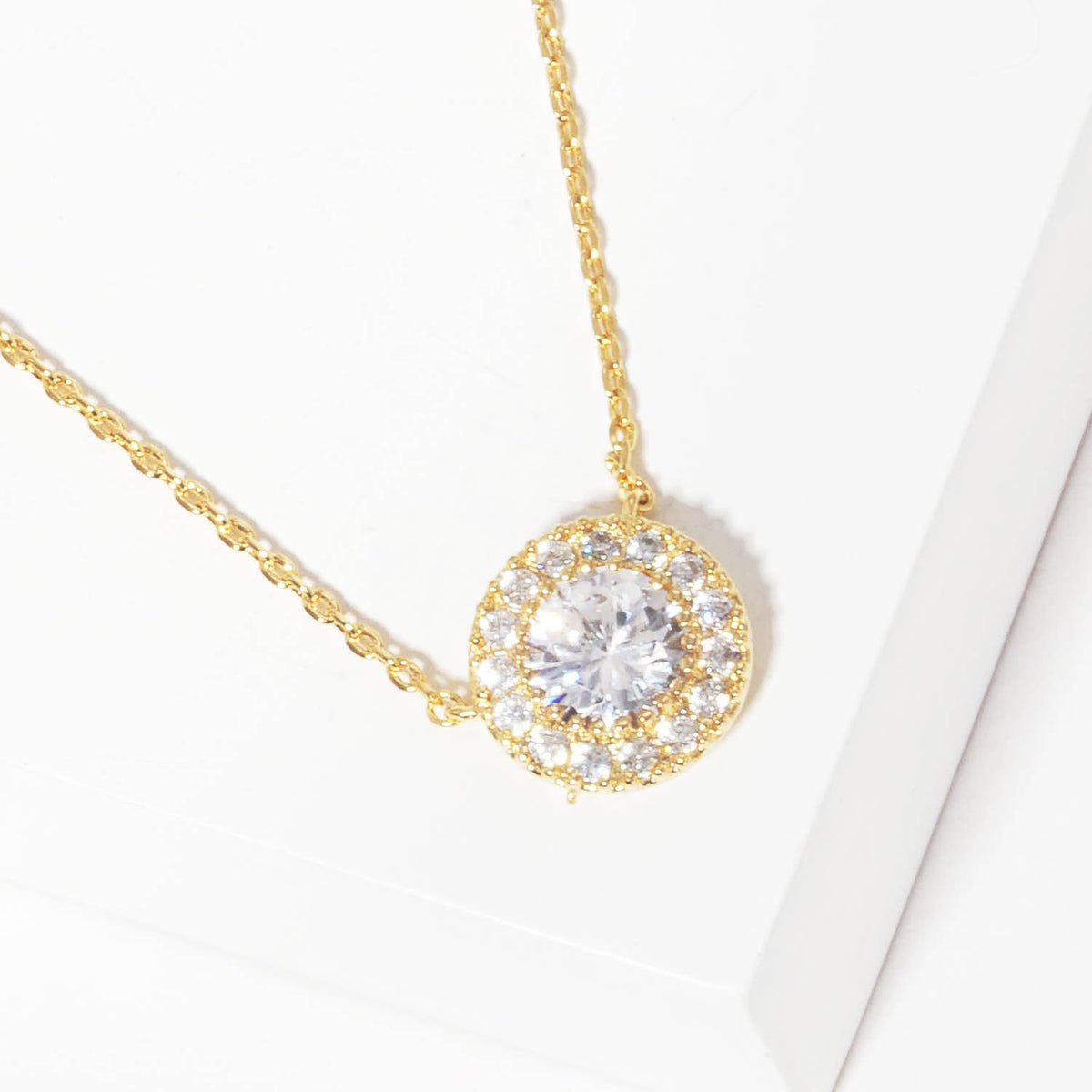 Dazzling Halo Pendant Necklace