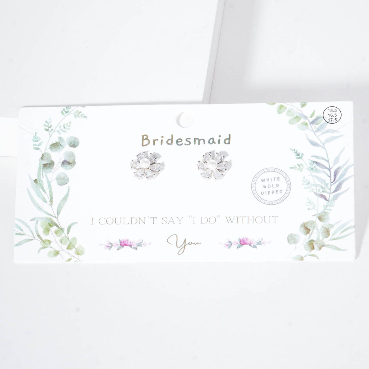 Bridesmaid Floral Pearl & Crystal Stud Earrings