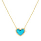 Gold Plated Opal Multicolor Heart Necklace